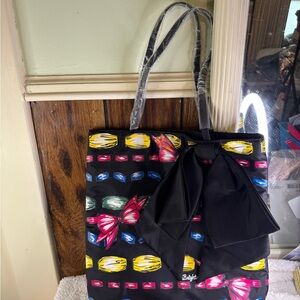 Brighton Tote a Beau Black Large Bow Shopper Handbag Purse NWT